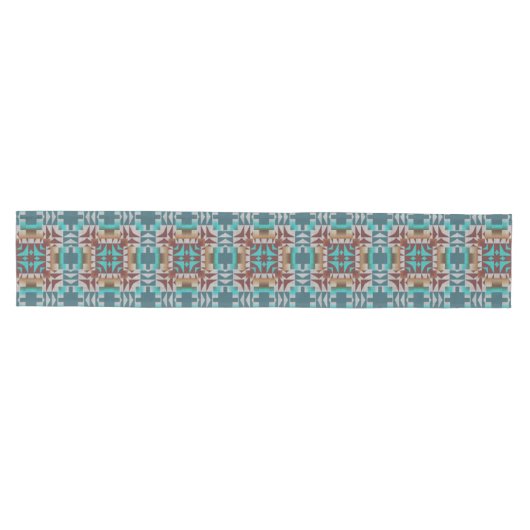 Turquoise Blauwgroen Blauw Donkerrood Bruin Grijs  Medium Tafelloper (Horizontaal)