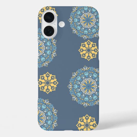 Turquoise Blauwgroen Blauw en geel Mandala Kunstpa Case-Mate iPhone Case (Achterkant)