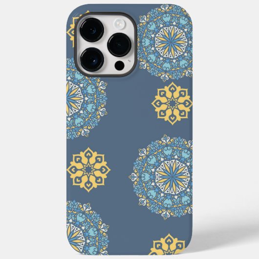 Turquoise Blauwgroen Blauw en geel Mandala Kunstpa Case-Mate iPhone Case (Achterkant)