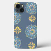 Turquoise Blauwgroen Blauw en geel Mandala Kunstpa Case-Mate iPhone Case (Achterkant)