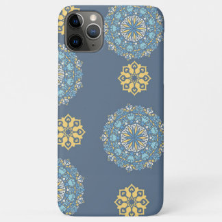Turquoise Blauwgroen Blauw en geel Mandala Kunstpa Case-Mate iPhone Case