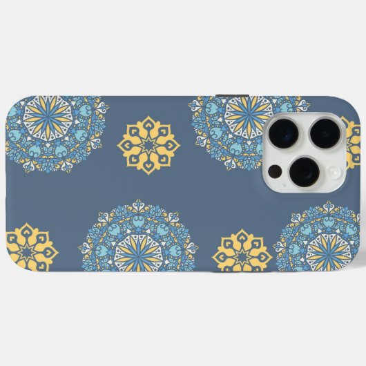 Turquoise Blauwgroen Blauw en geel Mandala Kunstpa Case-Mate iPhone Case (Achterkant (horizontaal))