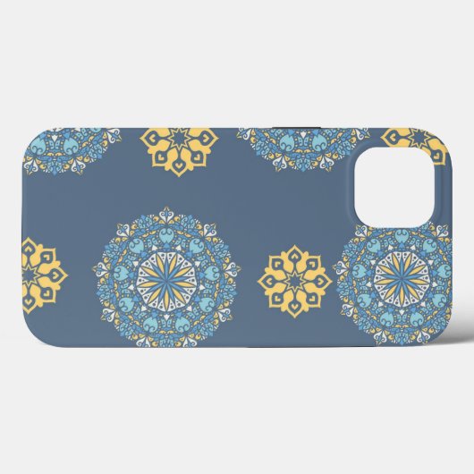 Turquoise Blauwgroen Blauw en geel Mandala Kunstpa Case-Mate iPhone Case (Achterkant (horizontaal))