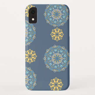 Turquoise Blauwgroen Blauw en geel Mandala Kunstpa Case-Mate iPhone Case