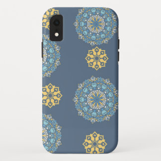 Turquoise Blauwgroen Blauw en geel Mandala Kunstpa Case-Mate iPhone Case