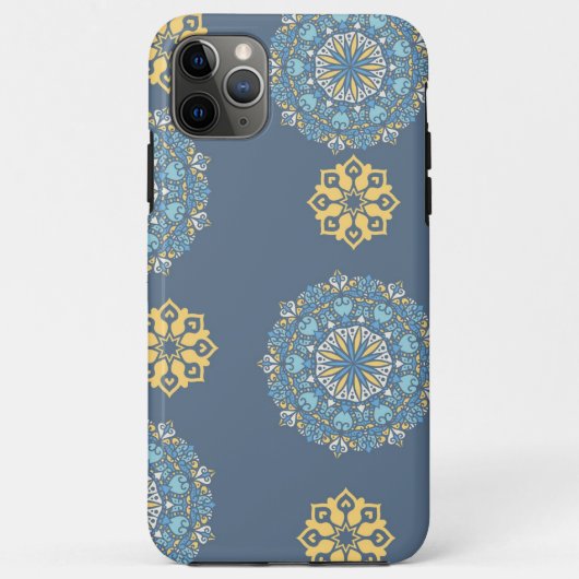Turquoise Blauwgroen Blauw en geel Mandala Kunstpa Case-Mate iPhone Case (Achterkant)