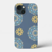 Turquoise Blauwgroen Blauw en geel Mandala Kunstpa Case-Mate iPhone Case (Achterkant)