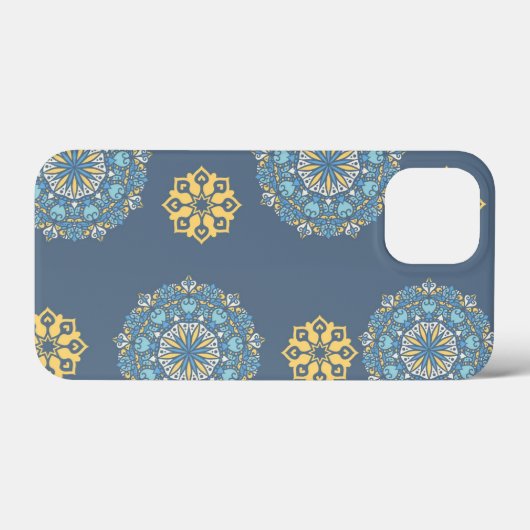 Turquoise Blauwgroen Blauw en geel Mandala Kunstpa Case-Mate iPhone Case (Achterkant (horizontaal))