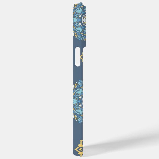 Turquoise Blauwgroen Blauw en geel Mandala Kunstpa Case-Mate iPhone Case (Achterkant / Rechts)