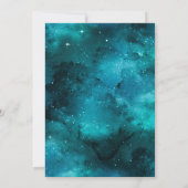 Turquoise Blauwgroen Bloemen Vlinder Goud Quincean Kaart (Achterkant)