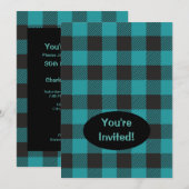 Turquoise Blauwgroen Blue Black Buffalo Plays Chec Kaart (Voorkant / Achterkant)