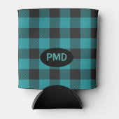 Turquoise Blauwgroen Blue Black Buffalo Plays Mono Blikjeskoeler (Voorkant)