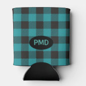 Turquoise Blauwgroen Blue Black Buffalo Plays Mono Blikjeskoeler (Achterkant)