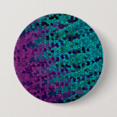 Turquoise Blauwgroen Blue en Paars Violet Mosaic Ronde Button 7,6 Cm (Voorkant)