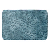 Turquoise Blauwgroen Blue Glitter Zebra Print Badmat (Voorkant)