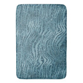Turquoise Blauwgroen Blue Glitter Zebra Print Badmat (Voorkant Verticaal)