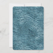 Turquoise Blauwgroen Blue Glitter Zebra Print Kaart (Achterkant)