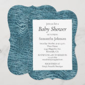 Turquoise Blauwgroen Blue Glitter Zebra Print Kaart (Voorkant / Achterkant)