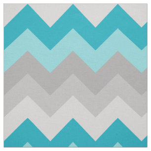 Turquoise Blauwgroen Blue Gray Chevron Ombre Fabri Stof