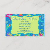 Turquoise Blauwgroen Blue Modern Paisley Pattern Visitekaartje (Achterkant)