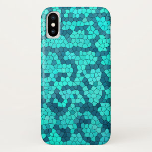 Turquoise Blauwgroen Blue Pattern iPhone X Hoesje