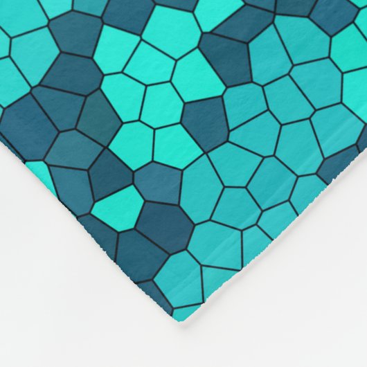 Turquoise Blauwgroen Blue Pattern Fleece Deken (Hoek)