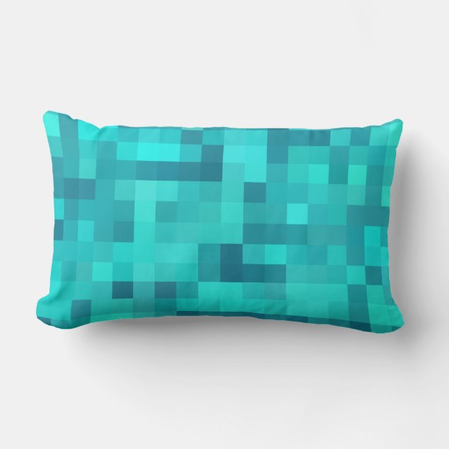 Turquoise Blauwgroen Blue Pattern Kussen (Voorkant)