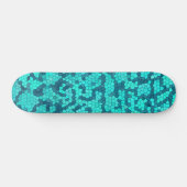 Turquoise Blauwgroen Blue Pattern Skateboard (Horizontaal)