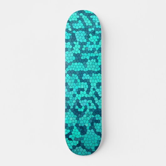 Turquoise Blauwgroen Blue Pattern Skateboard (Voorkant)