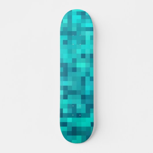 Turquoise Blauwgroen Blue Pattern Skateboard (Voorkant)