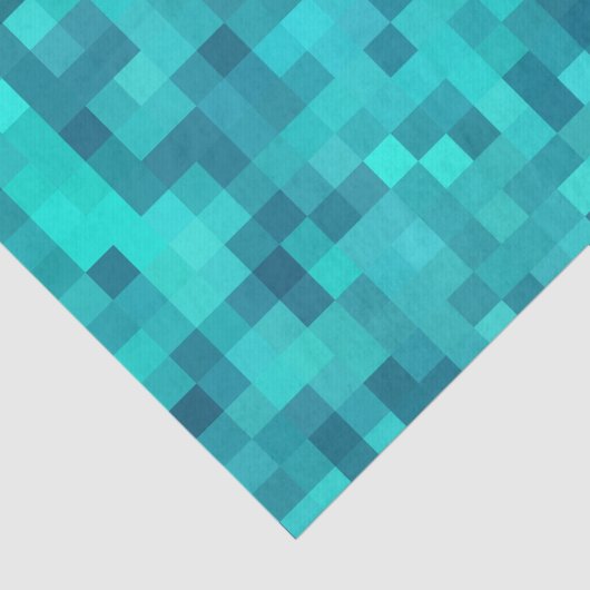 Turquoise Blauwgroen Blue Pattern Tissuepapier (Detail)