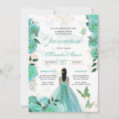 Turquoise Blauwgroen Blue Rozen Butterfly Quincean Kaart (Voorkant)