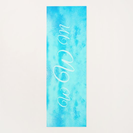 Turquoise Blauwgroen Caribische Naam Monogram Yoga Yogamat (Achterkant)