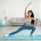 Turquoise Blauwgroen Caribische Naam Monogram Yoga Yogamat