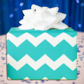 Turquoise Blauwgroen Chevron Cadeaupapier