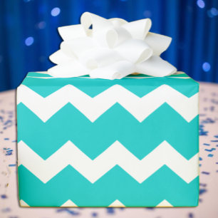 Turquoise Blauwgroen Chevron Cadeaupapier