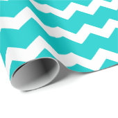 Turquoise Blauwgroen Chevron Cadeaupapier (Rol Hoek)