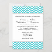 Turquoise Blauwgroen Chevron Magnetic Wedding Invi Magnetische Uitnodiging (Voorkant)