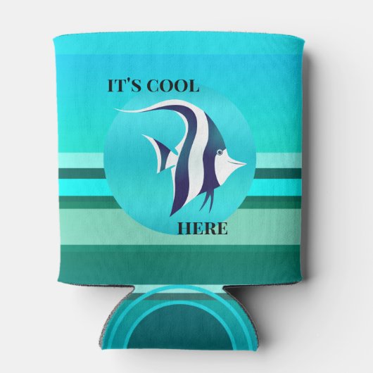 Turquoise Blauwgroen Cute Fish Koelbox Blikjeskoeler (Achterkant)