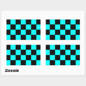 Turquoise Blauwgroen dambord schaakbord Stickers 3 (Vel)