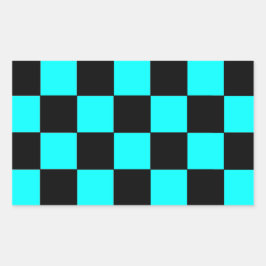 Turquoise Blauwgroen dambord schaakbord Stickers 3