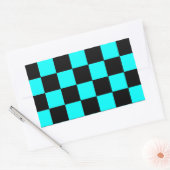 Turquoise Blauwgroen dambord schaakbord Stickers 3 (Envelop)
