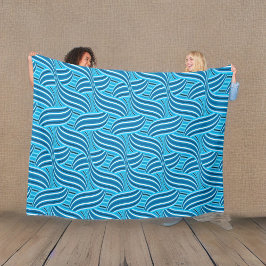 Turquoise Blauwgroen en Blue Ribbony Swirls Fleece Deken