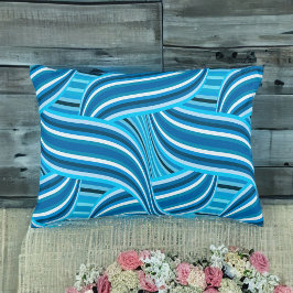 Turquoise Blauwgroen en Blue Swirled Ribbons Accent Kussen