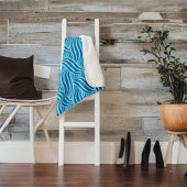 Turquoise Blauwgroen en Blue Swirled Ribbons Sherpa Deken