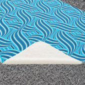 Turquoise Blauwgroen en Blue Swirled Ribbons Sherpa Deken