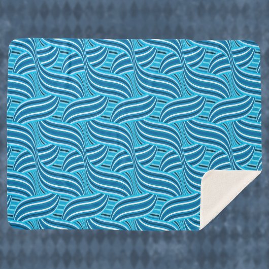 Turquoise Blauwgroen en Blue Swirled Ribbons Sherpa Deken