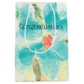 Turquoise Blauwgroen en Geel Medium Cadeauzakje (Voorkant)