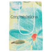 Turquoise Blauwgroen en Geel Medium Cadeauzakje (Achterkant)