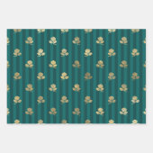Turquoise - Blauwgroen en Gold Paris Inpakpapier Vel (Voorkant 3)